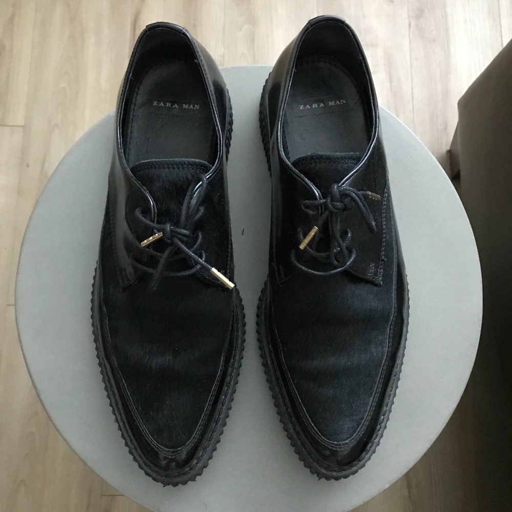 Zara Black mohair creepers.